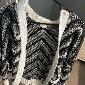 Debut Black and White Chevron Cardigan